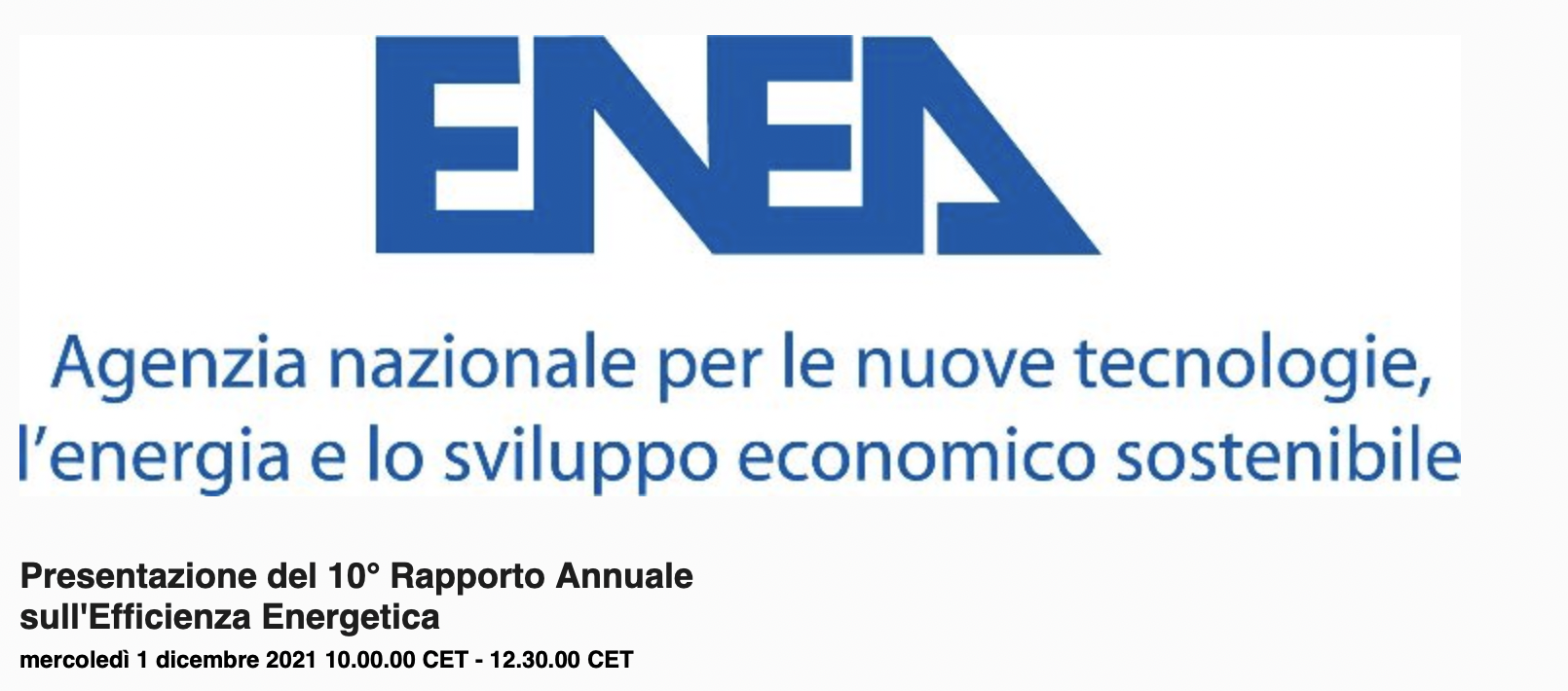 Rapporto Annuale sull’Efficienza Energetica